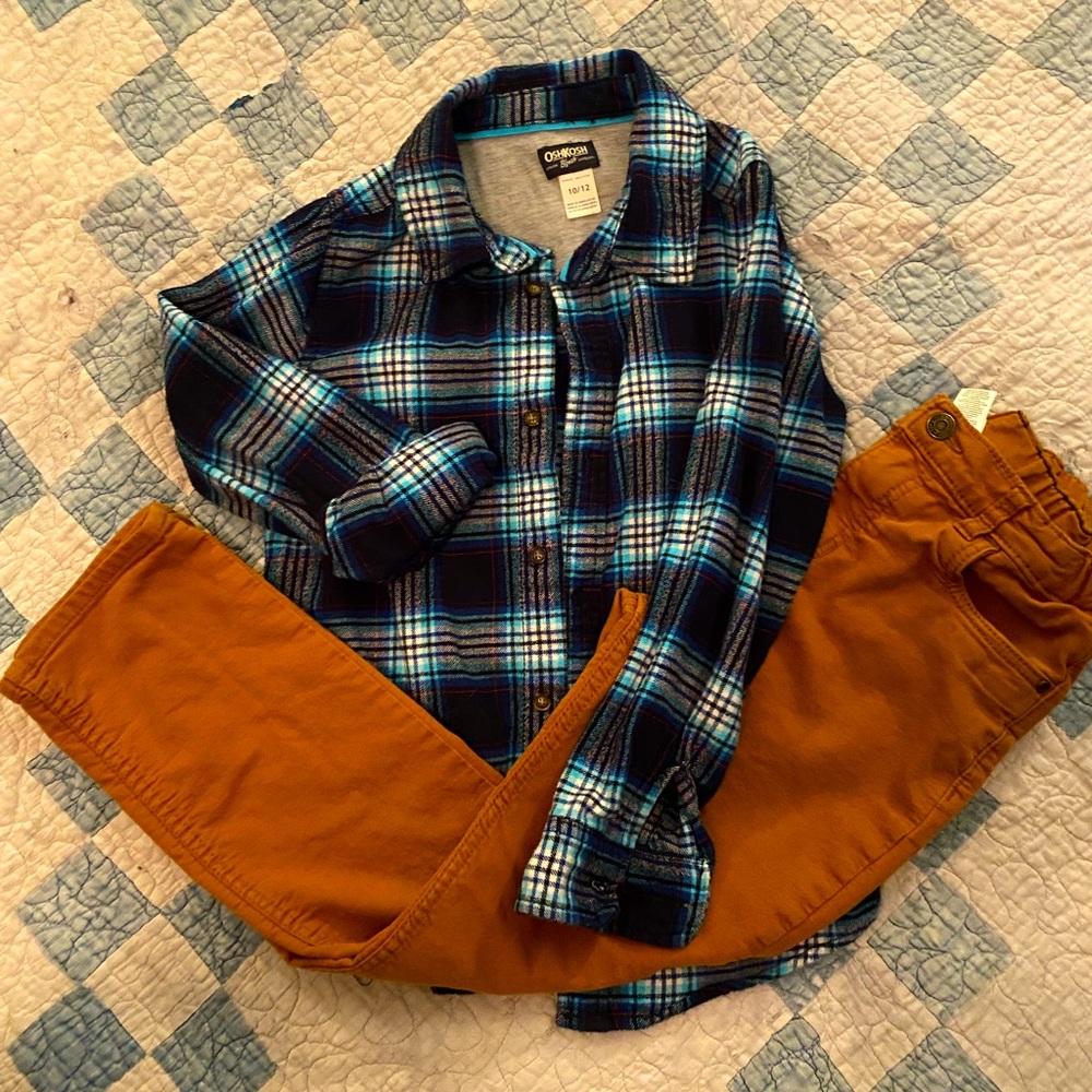 Boys’ plaid button down flannel